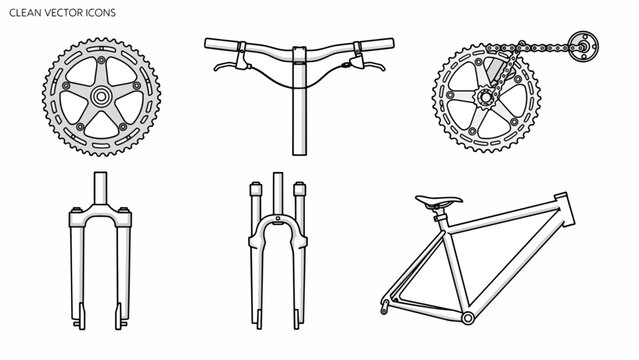 Bicycle parts and components closeup.