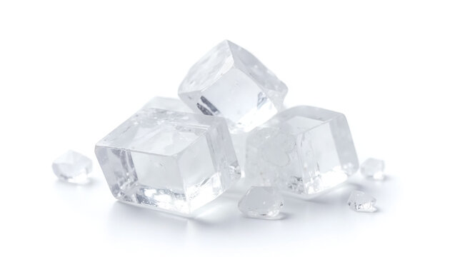 pure sea salt crystals isolated on a white background