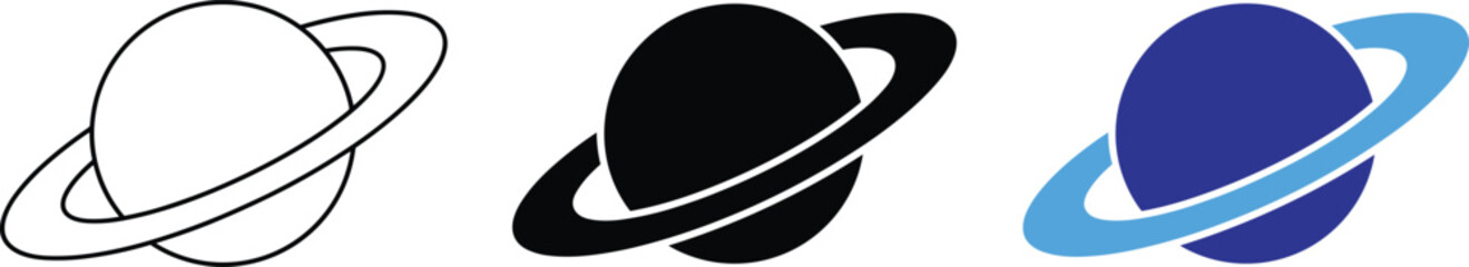 Solar system planet vector icon set for cosmic and astronomy branding © AYESHA