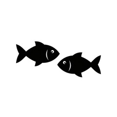 Obraz premium Two Tropical Fish Facing Each Other Silhouette Artwork