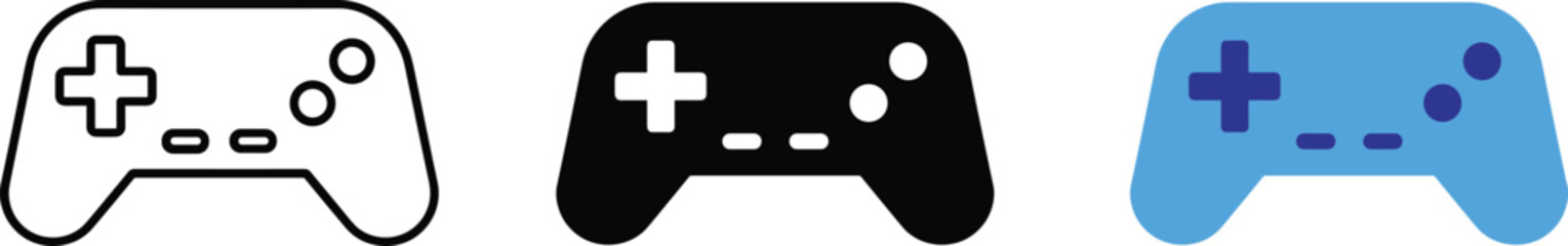 Video game controller gamepad icon set for gaming and entertainment design © AYESHA