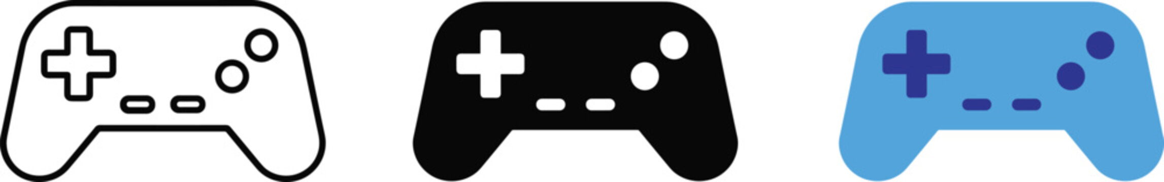 Video game controller gamepad icon set for gaming and entertainment design