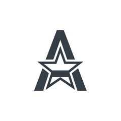 Fototapeta premium Star Letter A Logo Design.