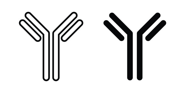 Antibody icon design illustrator set. Icons in line and clipart