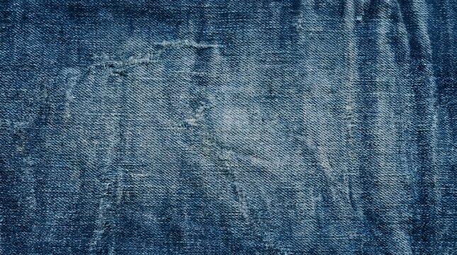 Blue Denim Texture Background with Faded Washed Jeans Fabric