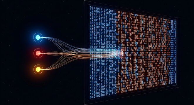 Digital Data Transfer and Information Processing Technology Concept