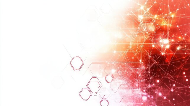 Abstract Cybersecurity Network with Digital Technology Icons and Glowing Connections