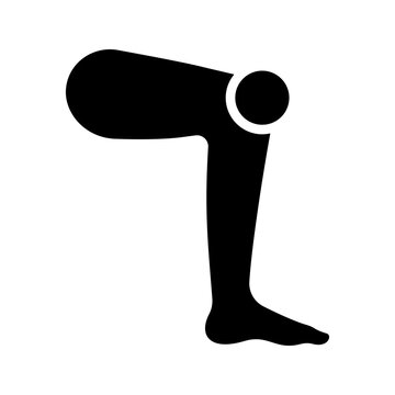 Knee prosthesis icon. Healthcare and prosthetics filled symbol. Black and white.