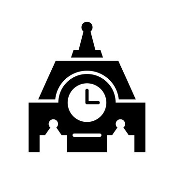 Orsay museum icon. Travel and museum filled symbol. Black and white.