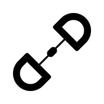 Snaffle bit icon. Sports and equestrian filled symbol. Black and white.