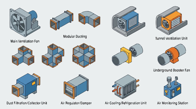HVAC air conditioning system components.