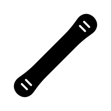 Saddle girth icon. Sport and horse tack filled symbol. Black and white.