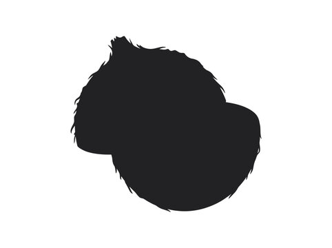 Monkey silhouette on a white background animal profile view