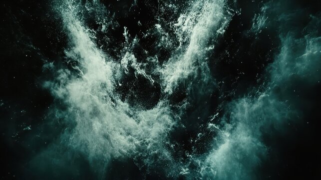 Turbulent ocean waves crashing with white foam and deep dark water creating a powerful natural display.