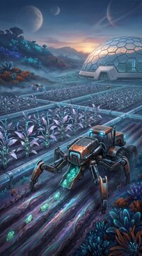 Ambiente Agricolo Biomeccanico &ndash; Colture Futuristiche Sintetiche
