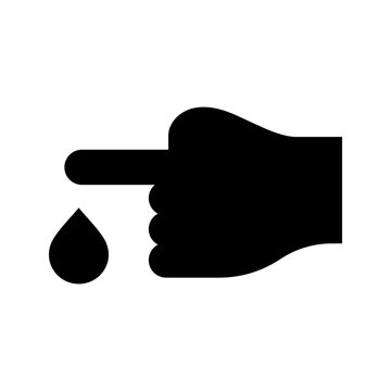 Blood glucose test icon. Healthcare and diabetes filled symbol. Black and white.