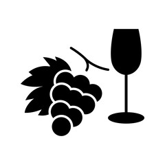 Obraz premium Cognac glass icon. Food and spirits filled symbol. Black and white.