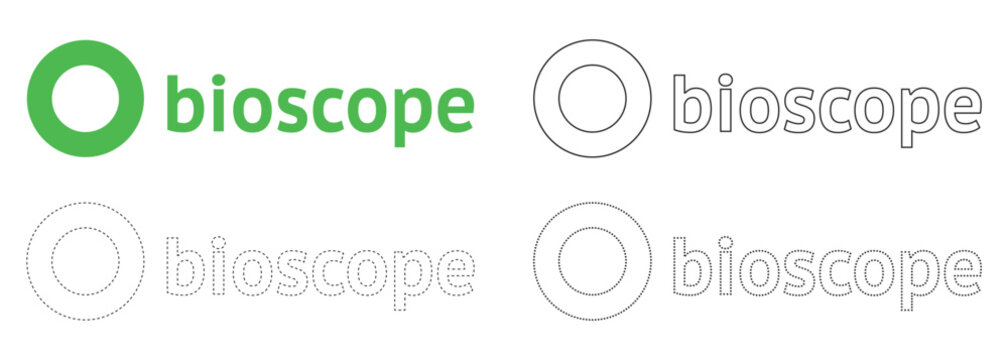  Bioscope logo green circle with text and outline variations graphic resource bioscope identity logotype business graphics streaming entertainment