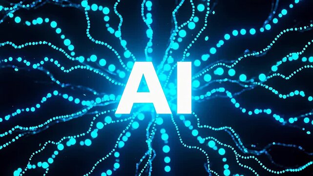 ai logo on blue tech background