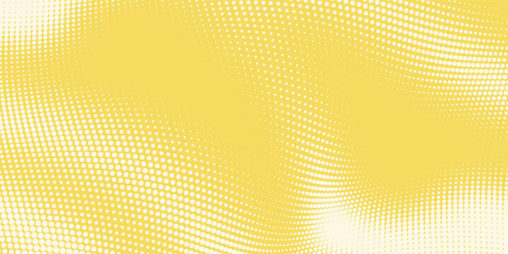 Abstract dot white yellow color wave pattern screen led light gradient texture background. Technology big data digital concept. 3d rendering.
