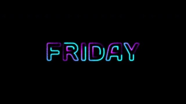 Vibrant Blue and Purple Glowing Monday Neon Particle Text Animation for Weekly Schedules