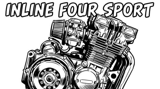 Inline four motorcycle engine.