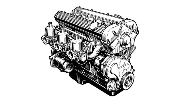 Internal Combustion Car Engine.