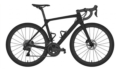 Fototapeta premium Realistic road bike vector isolated with aerodynamic racing bicycle design