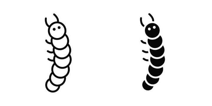 Grub icon design illustrator set. Icons in line and clipart