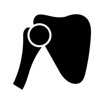 Hip joint icon. Healthcare and orthopedics filled symbol. Black and white.