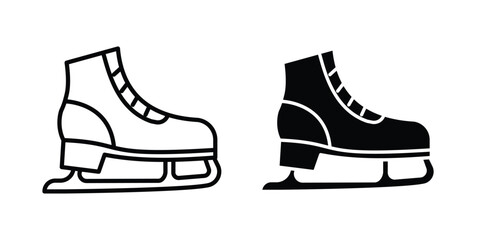 Ice skating icon design illustrator set. Icons in line and clipart © Dan
