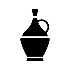 Obraz premium Wine bottle icon. Food and wine filled symbol. Black and white.