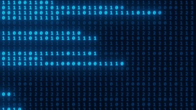 Binary Code Digital Landscape: An abstract digital landscape comprised of binary code, representing the intricate network of data and technology. the digital era and the complexities of information.