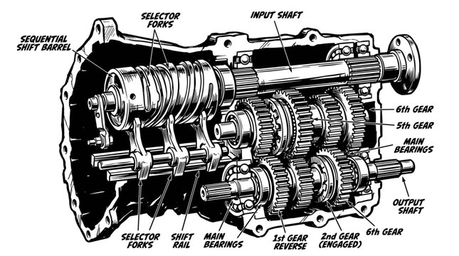 Manual Transmission Gearbox Diagram.