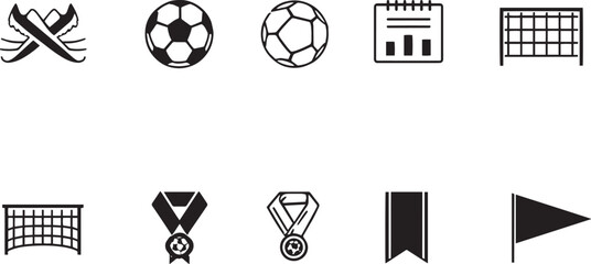 Soccer and Football Tournament Vector Icon Set © Syed
