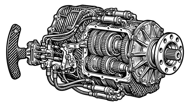 Mechanical gearbox transmission system 2.