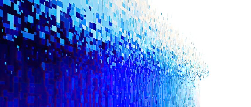 Digital mosaic dissipates into bright white