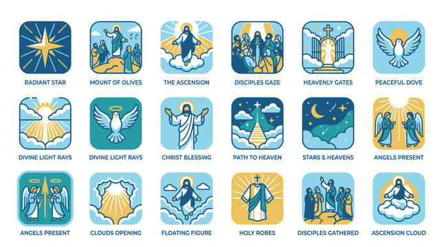 The sacred isa almasih 009c illustrations showcase various christian symbols and icons.