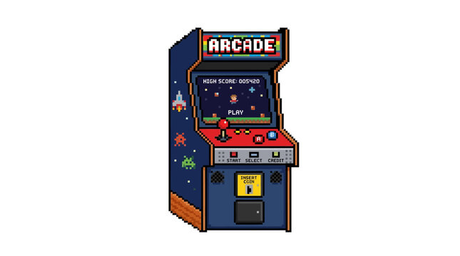 Retro Arcade Game Machine Pixel Art