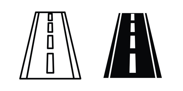 Road icon design illustrator set. Icons in line and clipart