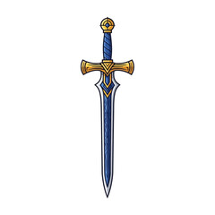 Fantasy Sword with Blue Blade and Gold Hilt © Alis