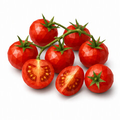 Fototapeta premium tomatoes on a vine low poly