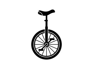 Unicycle silhouette on a white background simple black and white design © Photo Sell