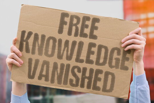 "Free Knowledge Vanished" Publicly funded spaces for free self-education have been quietly eliminated. PUBLICLY. FUNDED. SELF. EDUCATION. ELIMINATED.