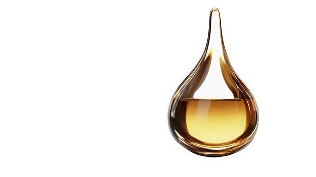 Oil droplet isolated on white background