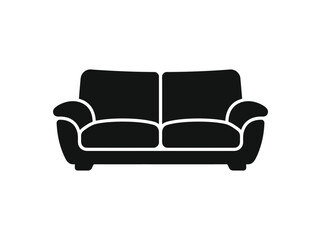Fototapeta premium Sofa silhouette on a white background simple furniture outline
