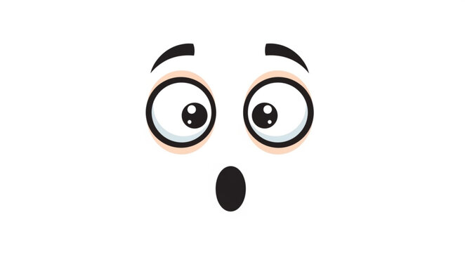 Surprised Face Emoticon Expression.