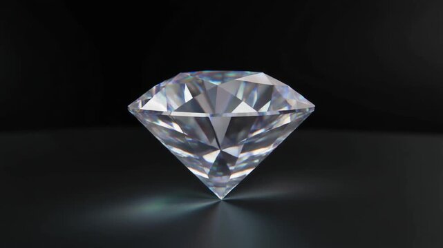 Sparkling Solitaire: A flawless, brilliant-cut diamond radiates with inner light, set against a dark, dramatic backdrop, reflecting luxury and timeless beauty.