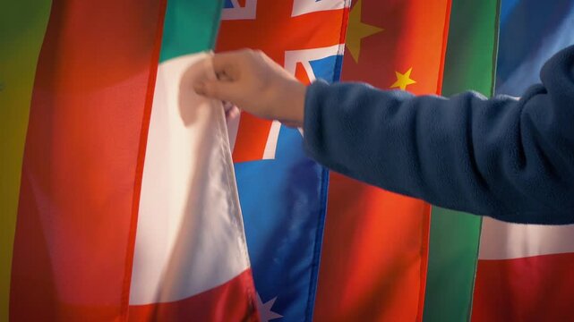 Flags Are Checked Before Political Or Sports Event
