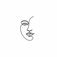 Obraz premium Minimalist line art drawing of a womans face.